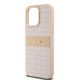 6. DKNY Leather Mono Stripe & Metal Logo case for iPhone 15 Pro Max - pink