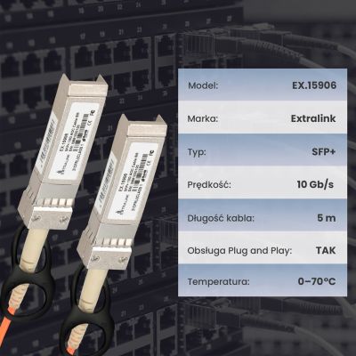 6. Extralink SFP+ AOC Cable AOC SFP+ 10Gbps, 5m