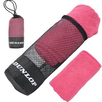 5. QUICK-DRYING SPORTS TOWEL WITH STORAGE BAG 80X40CM DUNLOP PINK