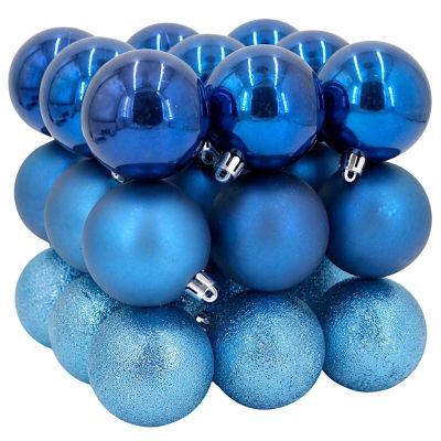 2. DECORATIVE PLASTIC BAUBLE SAFE 27 PCS diameter 6 cm BLUE MICA