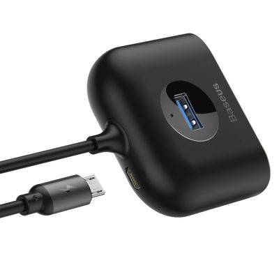 5. HUB Baseus Square USB-A to 1x USB-A 3.2 Gen 1 / 3x USB 2.0 with 1m cable - black