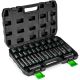 35-Piece Set of Deep Impact Sockets, 1/2", 6-Point, WUBER
