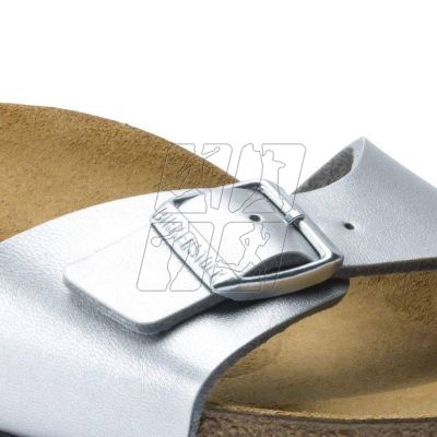 3. Birkenstock Madrid Birko-Flor Silver Women's Slides Regular Wide (0040411)