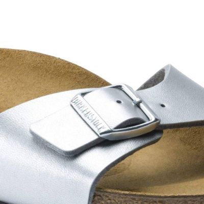 3. Birkenstock Madrid Birko-Flor Silver women's flip-flops regular wide (0040411)