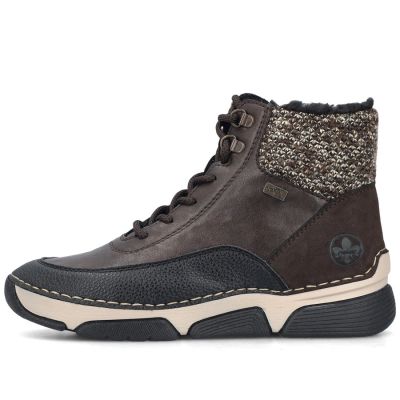 3. Waterproof Women’s Brown Platform Ankle Boots Rieker 45956-25