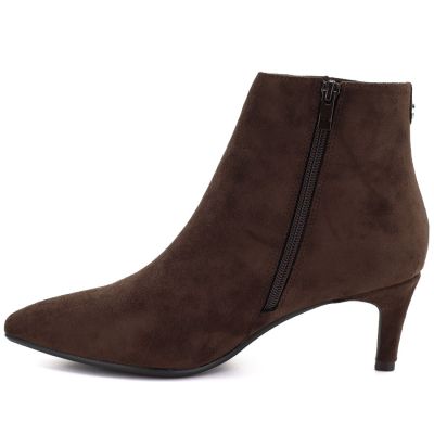 3. Women's insulated ankle boots with a low heel, suede, brown, Sergio Leone BT-65