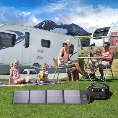 9. Choetech SC009-V2 solar foldable charger 100W USB-C / 2x USB-A PD QC - black