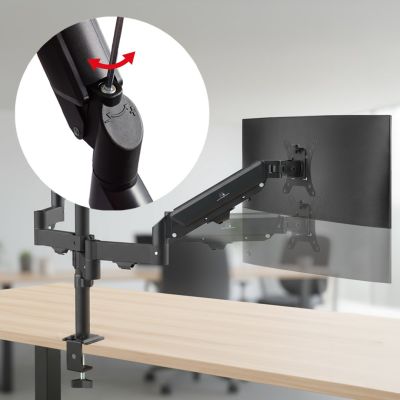 6. MACLEAN 3-Monitor Mount, Gas Spring, 17"-27", 2-8KG, Black MC-137