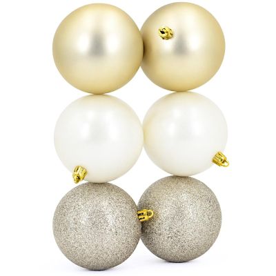 2. DECORATIVE PLASTIC SHATTER-RESISTANT BAUBLES 6 PCS 80 MM NOELLE