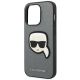 6. Karl Lagerfeld Saffiano Karl's Head Patch case for iPhone 14 Pro Max - silver