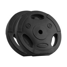 Bitumen Weight Plate Set 2 x 15 kg, 31 mm Bore, Weight Plate with Handles, REBEL ACTIVE