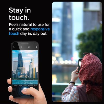 12. Spigen Glas.tR EZ Fit FC Tempered Glass for iPhone 15 Pro - Black 2 pcs.