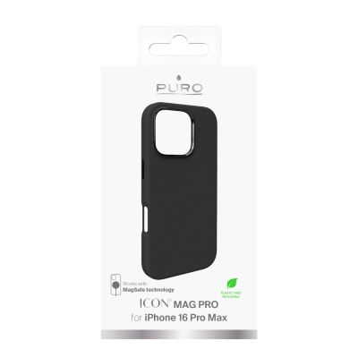 4. Puro Icon Mag Pro MagSafe Silicone Case for iPhone 16 Pro Max - Black