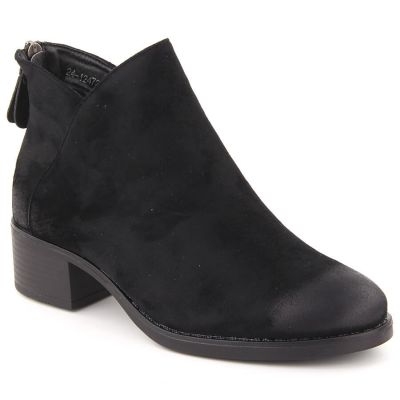 4. Women's ankle boots with a block heel, insulated, black, Potocki 12472