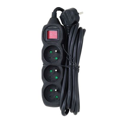 8. ESPERANZA 3-OUTLET POWER STRIP WITH 3M SWITCH, BLACK ELK211K