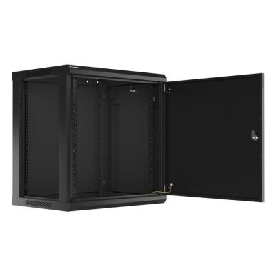 2. LANBERG WALL-HUNG RACK CABINET 19" 12U 600X450 METAL DOOR BLACK (FLAT PACK) WF01-6412-00B