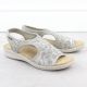 2. Women's elastic high heel sandals with floral pattern, gray Unisoft 7196