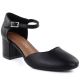 Sergio Leone SK844 women's black block heel sandals