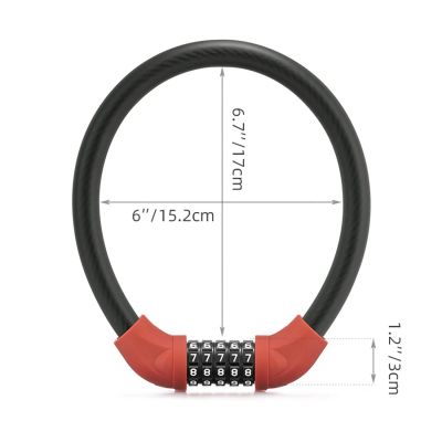 3. Rockbros RKS870-BK bicycle lock with code, steel cable, 85 cm - red