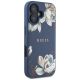 4. Guess Grained Printed Flower Pattern MagSafe case for iPhone 16 blue