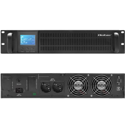 7. UPS RACK Qoltec Pure Sine LCD 3000VA 2400W emergency power supply