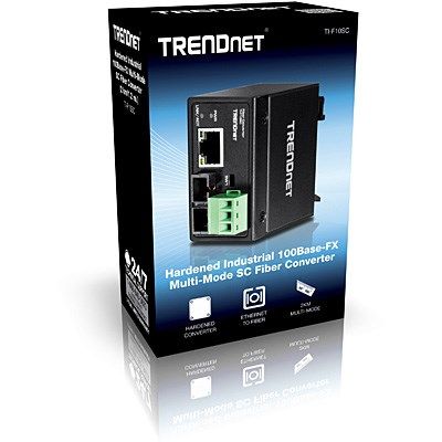 7. TRENDnet TI-F10SC Media Converter - Ethernet, Fast Ethernet - 10Base-T, 100Base-FX, 100Base-TX - RJ-45 / SC multimode - up to 2 km - 1310 nm