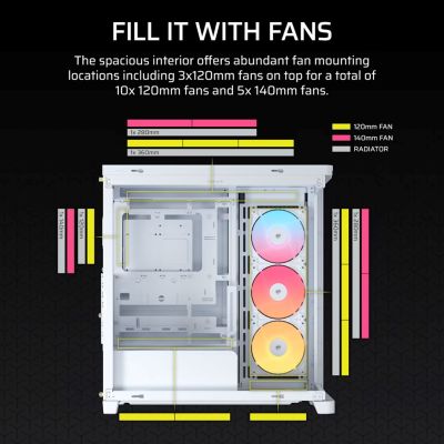 7. Corsair FRAME 4500X RS-R ARGB Tempered Glass Mid-Tower Case, White