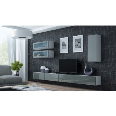 3. TV cabinet VIGO '140' 30/140/40 white/grey gloss