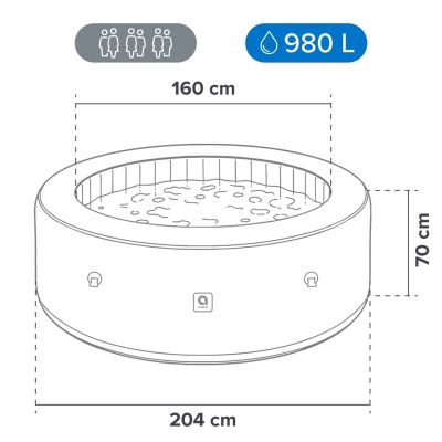 3. Garden spa, inflatable pool, hydromassage AVENLI NICE 6-person 204x70 silver