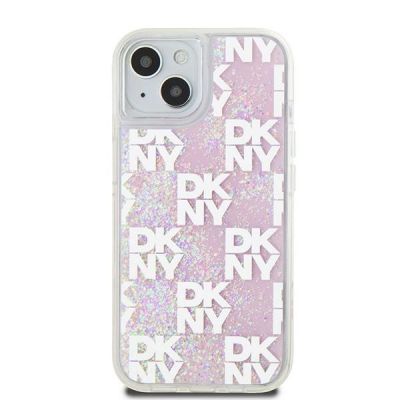 3. DKNY Liquid Glitter Multilogo case for iPhone 15 / 14 / 13 - pink
