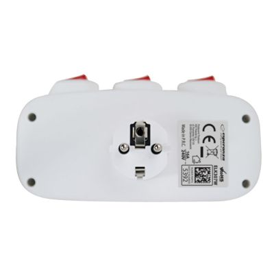 4. ESPERANZA ELECTRIC SOCKET 3-OUTLET WITH SWITCHES WHITE ELK307W