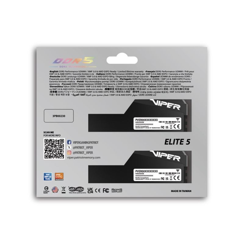 14. Patriot Viper Elite 5 Ultra DDR5 2x32GB 6000MHz CL28 Black
