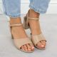 7. Women's beige high heel sandals Vinceza 20275