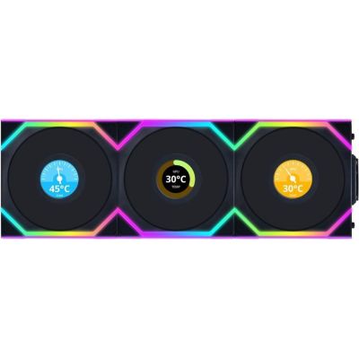 6. Lian Li UNI FAN SL Wireless LCD 120 Computer Case Fan 12 cm Black 3 pcs.
