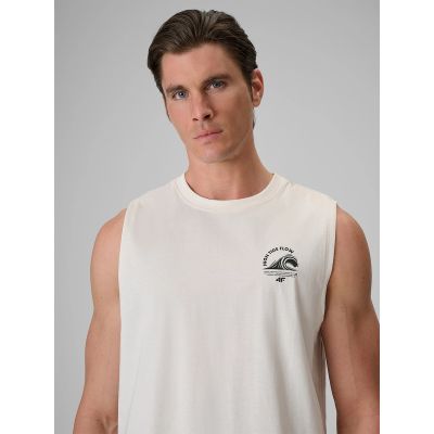 4. Men's relaxed sleeveless T-shirt with print 4F 4FRSS26TSLEM365-11S