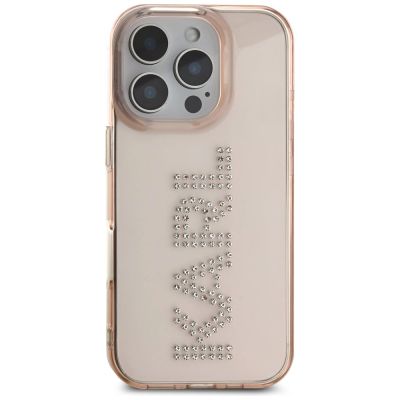 3. Karl Lagerfeld IML Rhinestones Logo iPhone 16 Pro Max Case - Pink