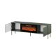 6. EF TV cabinet + black TRESSE fireplace 180x40x54.5 matt green