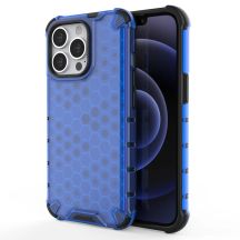 Honeycomb Case armor cover with TPU Bumper for iPhone 13 Pro blue