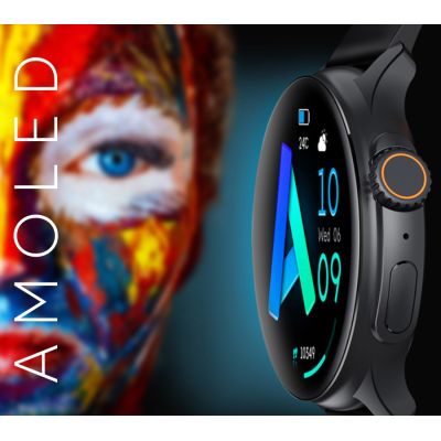 6. Men's Smartwatch RUBICON RNCF12 Titanium/Orange SMARUB245