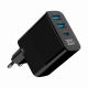 4. GEMBIRD 3-Port GaN USB Fast Mains Charger (PD) (2x USB-A + 1x USB Type-C), 30 W, LCD, Black