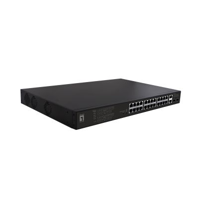 LevelOne FE PoE+ Switch 28-Port 19" 390W 1Gbps