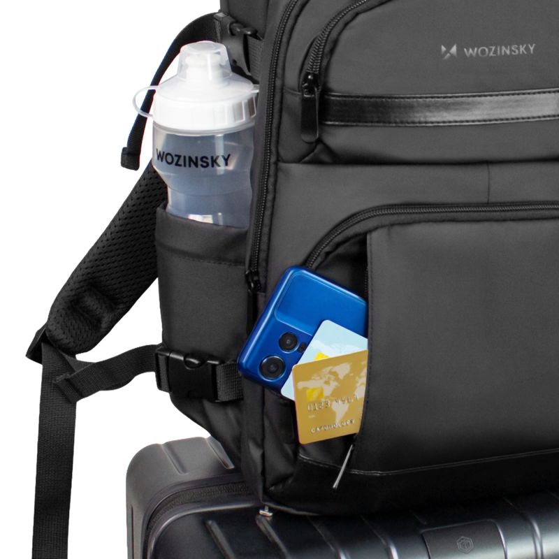 10. Wozinsky WPW-20L Travel Backpack with Laptop Pocket 40x20x25 cm for the Luggage Hold - Black