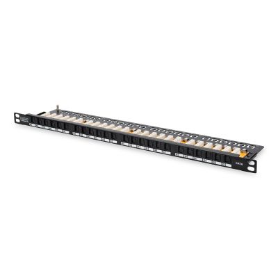 6. Digitus High-Density Patch Panel 19" 24 x RJ45, LSA horizontal, Cat. 6, unshielded, 0.5U, black, cable guide