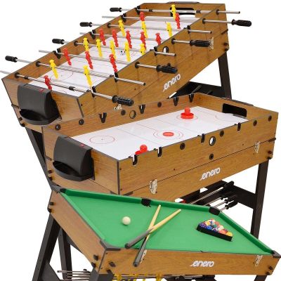 28. 3-in-1 WOODEN TABLE FOR FOOTBALL, BILLIARDS, AIR HOOKUP 121x61x81CM