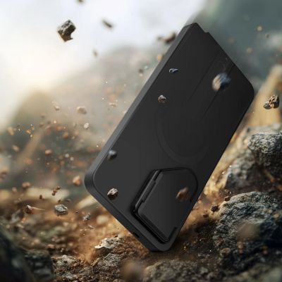 6. Tech-Protect Kevlar Aura MagSafe Case for Samsung Galaxy S26 Ultra - Black and Orange