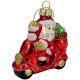 3. GLASS MOULDED BAUBLE SANTA CLAUS ON A MOTORCYCLE SASKA GIFT & DECOR