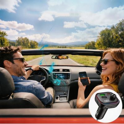 5. Tech-Protect CC07 3-Port PD 54W Car Charger + Bluetooth FM Transmitter - Black