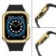 4. Protect Strap Band for Apple Watch 42/44/45mm Armored Case Strap - Black, Gold