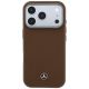 3. Mercedes Leather Semi Wrap Wood Effect MagSafe Case for iPhone 17 Pro Max - Brown