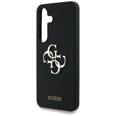 6. Guess Silicone Big 4G Logo Bottom Script case for Samsung Galaxy S25 - black